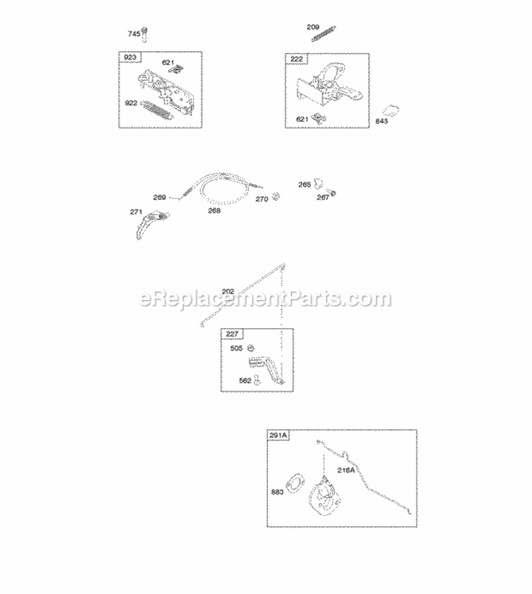 Controls Governor Spring Thermostat Diagram and Parts List for 124S07-0127-F1  Briggs and Stratton Engine